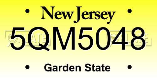 5QM5048 New Jersey License Plate