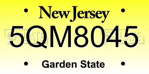 5QM8045 New Jersey License Plate