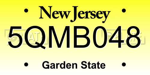 5QMB048 New Jersey License Plate