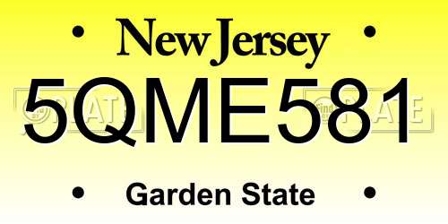 5QME581 New Jersey License Plate