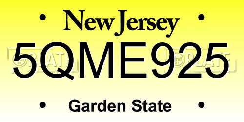 5QME925 New Jersey License Plate