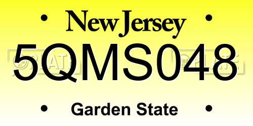 5QMS048 New Jersey License Plate