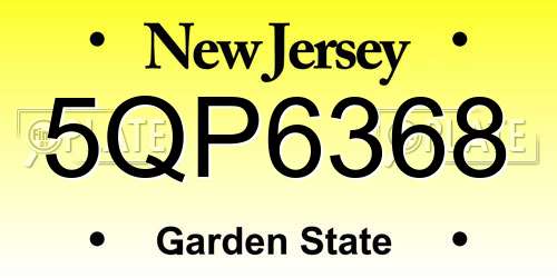 5QP6368 New Jersey License Plate