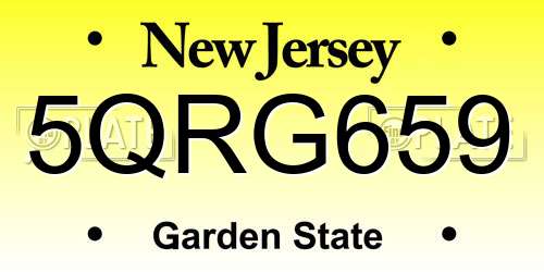 5QRG659 New Jersey License Plate
