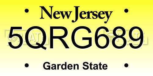 5QRG689 New Jersey License Plate