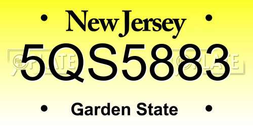 5QS5883 New Jersey License Plate