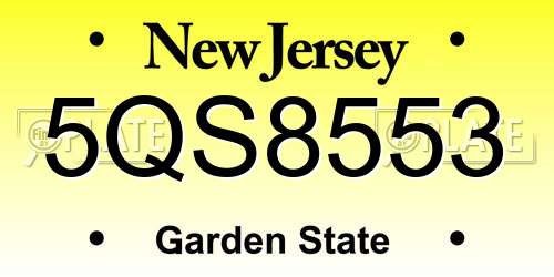 5QS8553 New Jersey License Plate