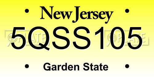 5QSS105 New Jersey License Plate