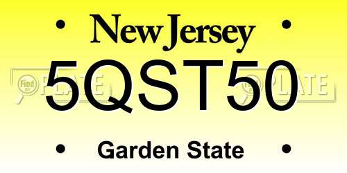 5QST50 New Jersey License Plate