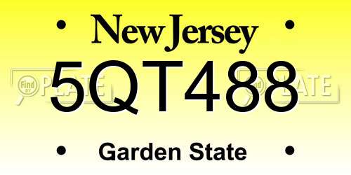 5QT488 New Jersey License Plate
