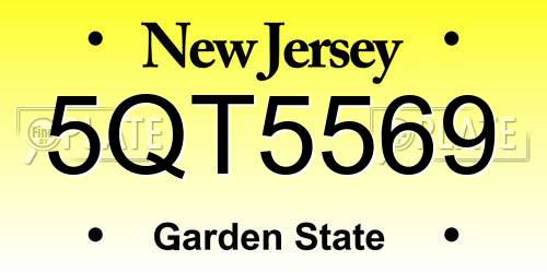 5QT5569 New Jersey License Plate