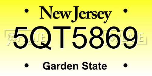 5QT5869 New Jersey License Plate