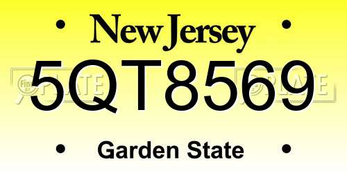 5QT8569 New Jersey License Plate