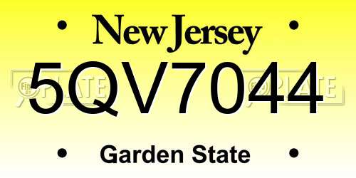 5QV7044 New Jersey License Plate