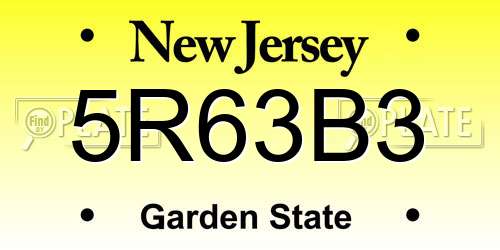 5R63B3 New Jersey License Plate