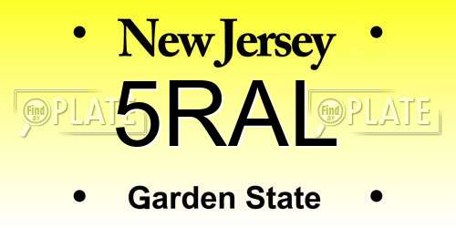 5RAL New Jersey License Plate