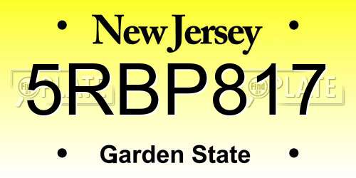 5RBP817 New Jersey License Plate