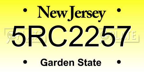 5RC2257 New Jersey License Plate