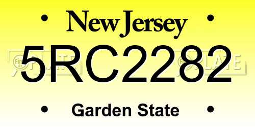 5RC2282 New Jersey License Plate