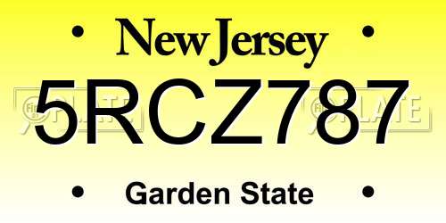 5RCZ787 New Jersey License Plate