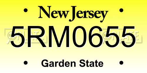 5RM0655 New Jersey License Plate