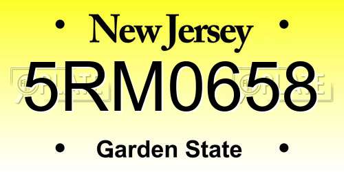 5RM0658 New Jersey License Plate