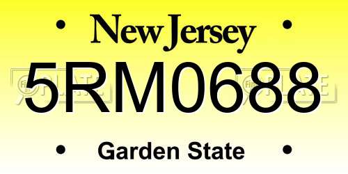 5RM0688 New Jersey License Plate