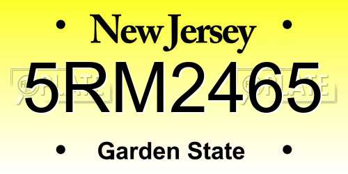 5RM2465 New Jersey License Plate