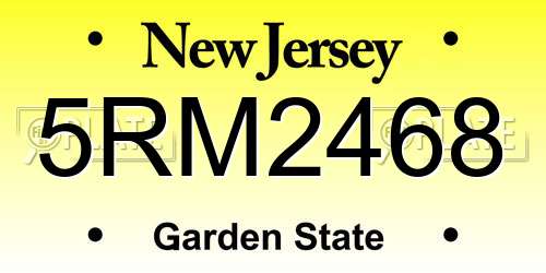 5RM2468 New Jersey License Plate