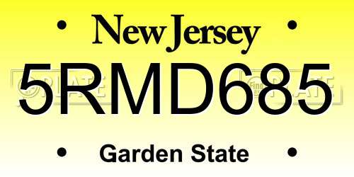 5RMD685 New Jersey License Plate