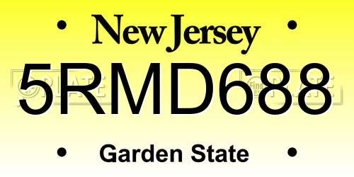 5RMD688 New Jersey License Plate