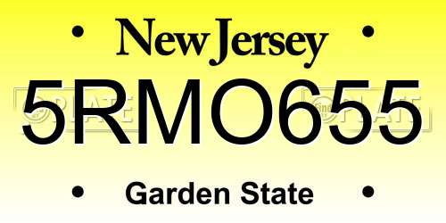 5RMO655 New Jersey License Plate