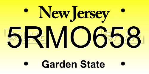 5RMO658 New Jersey License Plate