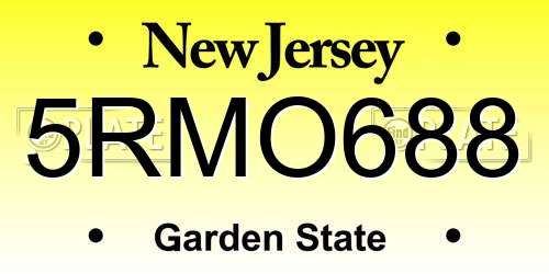 5RMO688 New Jersey License Plate