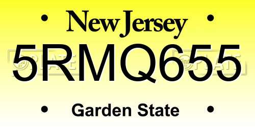 5RMQ655 New Jersey License Plate