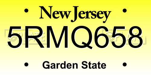5RMQ658 New Jersey License Plate