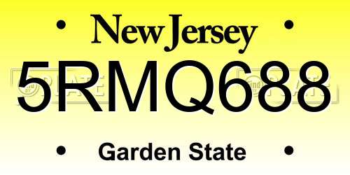 5RMQ688 New Jersey License Plate