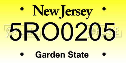 5RO0205 New Jersey License Plate