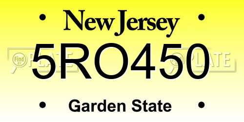 5RO450 New Jersey License Plate