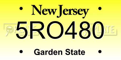 5RO480 New Jersey License Plate