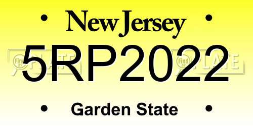 5RP2022 New Jersey License Plate