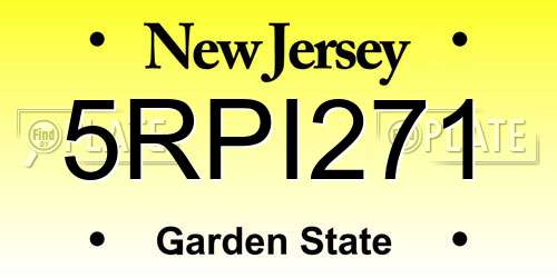 5RPI271 New Jersey License Plate