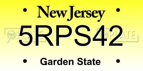 5RPS42 New Jersey License Plate