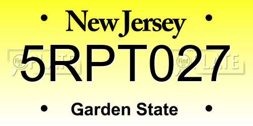 5RPT027 New Jersey License Plate