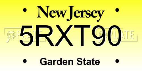 5RXT90 New Jersey License Plate