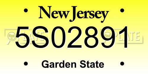 5S02891 New Jersey License Plate