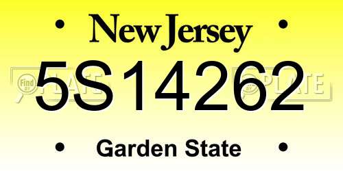 5S14262 New Jersey License Plate