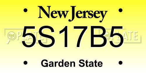 5S17B5 New Jersey License Plate