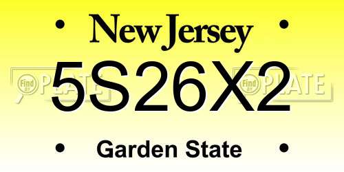 5S26X2 New Jersey License Plate