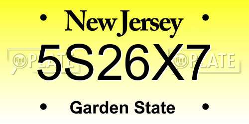 5S26X7 New Jersey License Plate